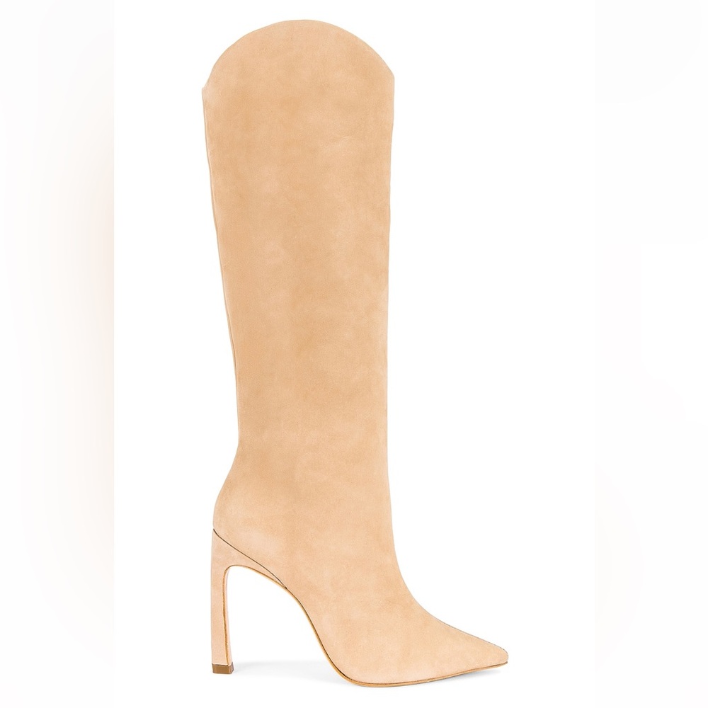 Schutz Maryana Sculpt Suede Boot in Light Nude | Size 8.5